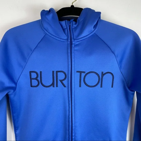 Burton Dry Ride Blue Logo Zip Jacket Hoodie - Picture 5 of 11